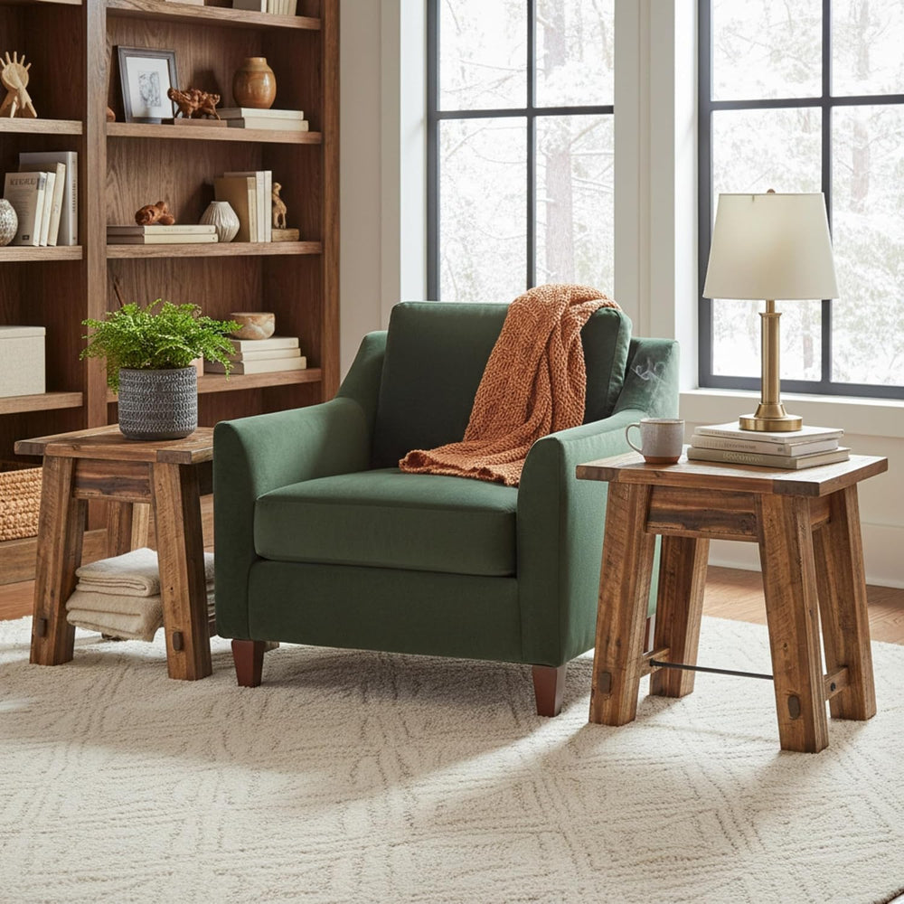Alaterre Furniture Durango 27-Inch Solid Wood Side Table – Set of 2 Heavy-Dut...