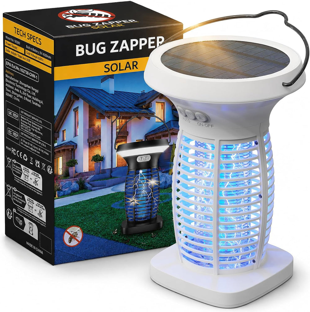 OnBeam Solar Bug Zapper Outdoor, 4200V Electric Mosquito Killer for Patio