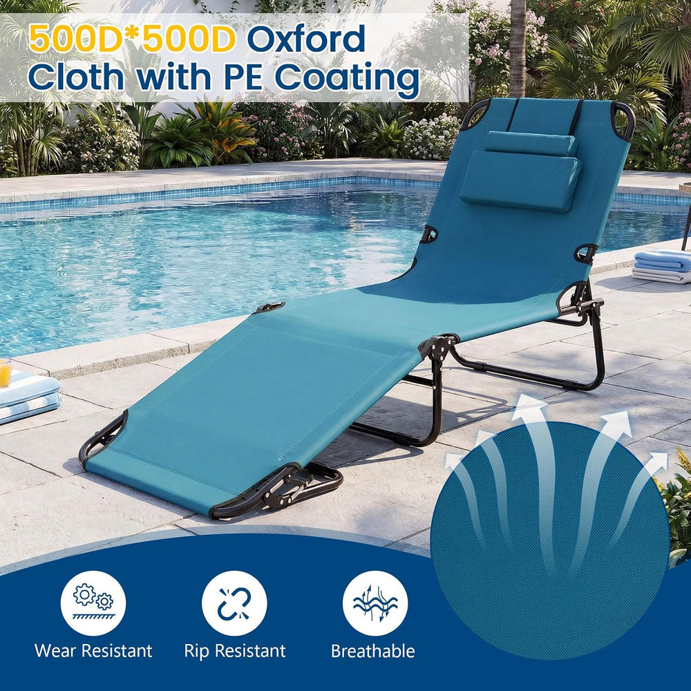 Giantex Folding Beach Tanning Chair, Adjustable Face Down Patio Lounge Chair ...