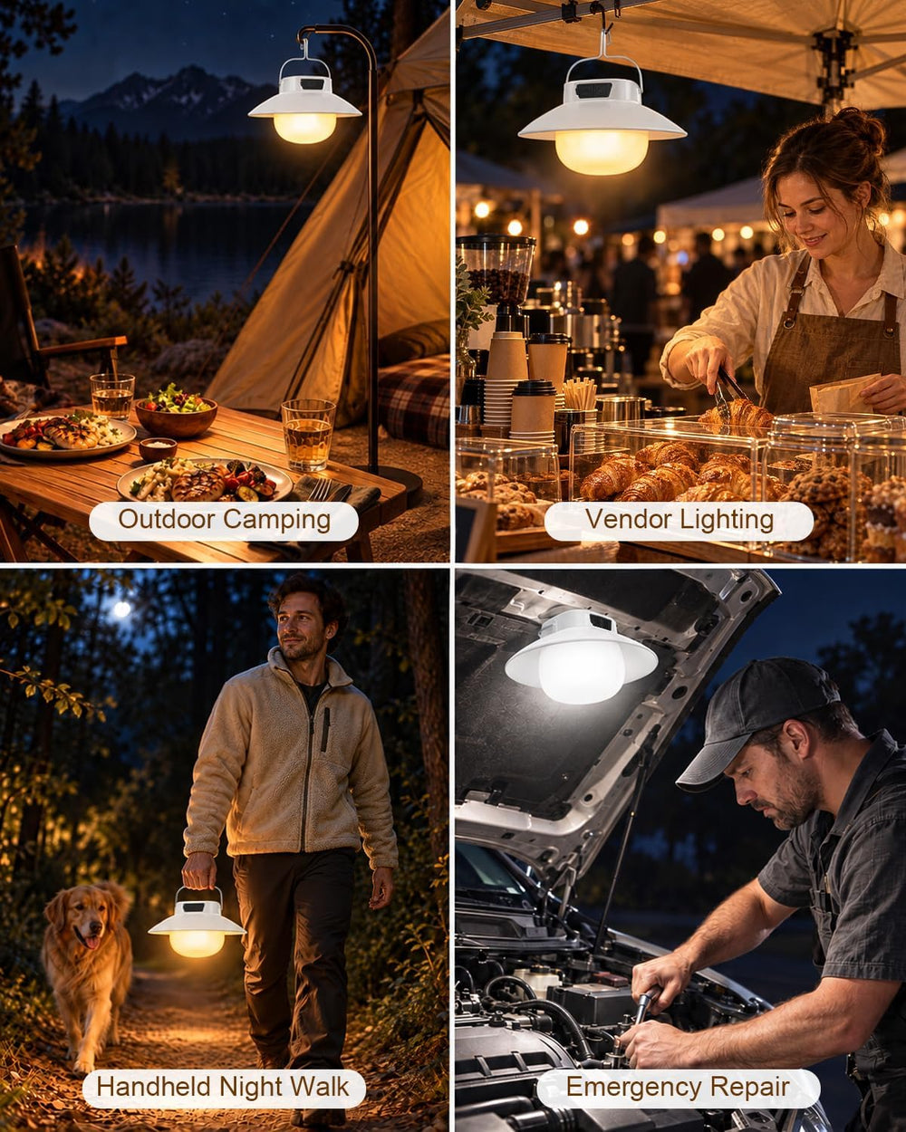 Rechargeable Camping Lantern, 960 Lumens LED Camping Light with Magnetic Base...