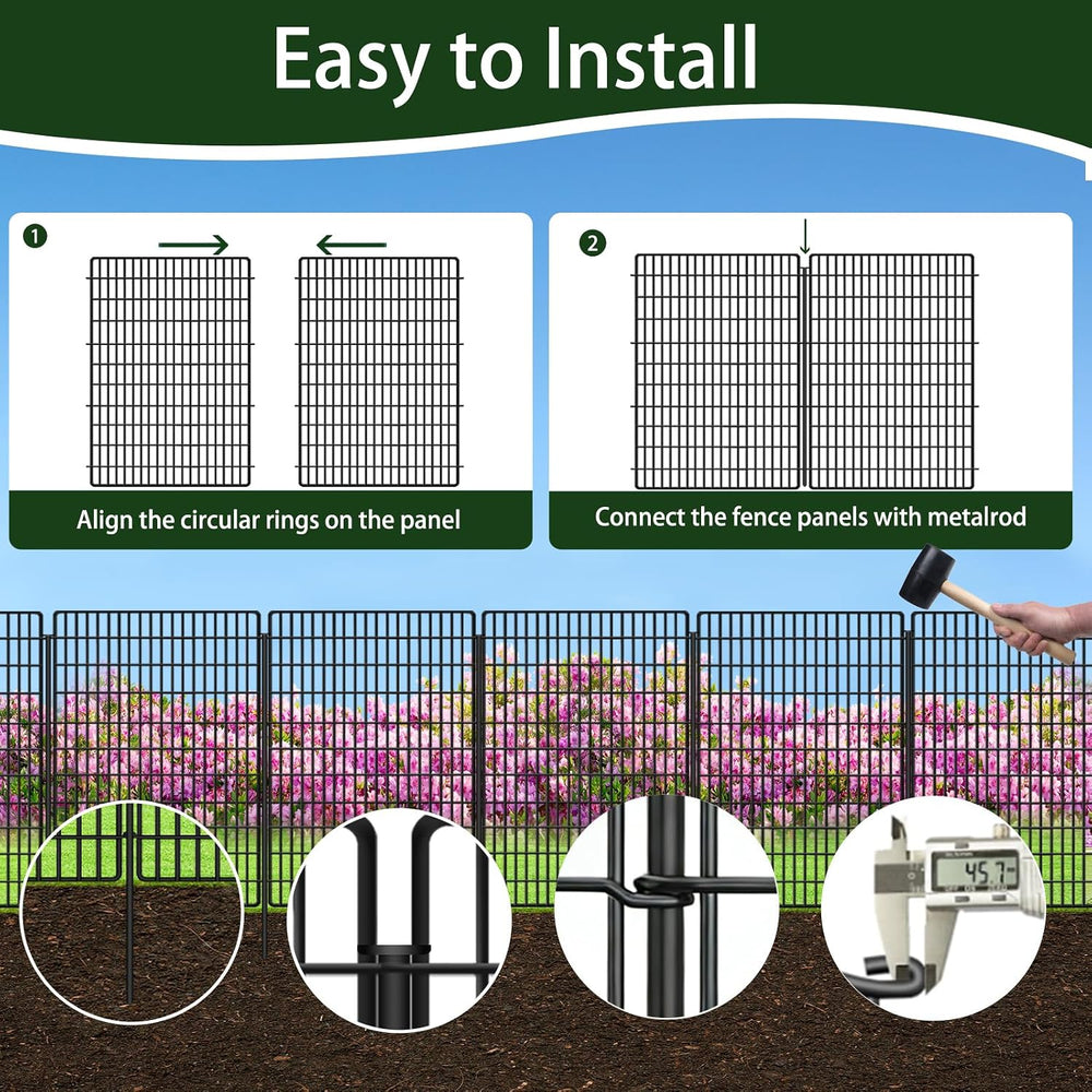 ULIOK 10 Panels No Dig Decorative Garden Fences, Dog Fence Outdoor for Yard, ...