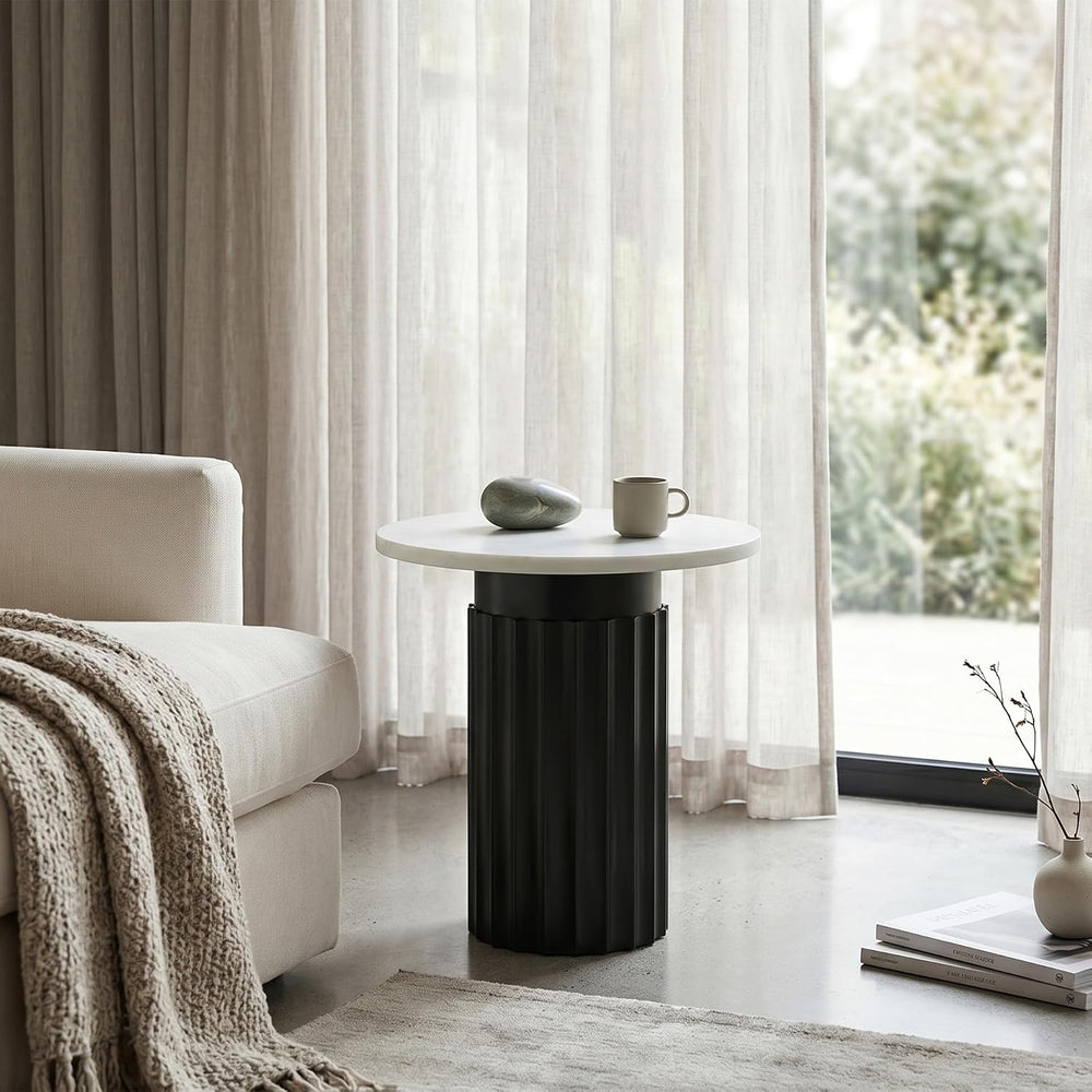 Signature Design by Ashley Wainstone Contemporary Accent Table wih Fluted Ped...