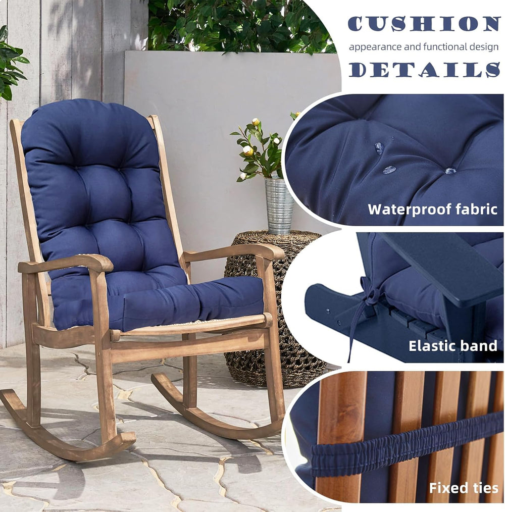 Waterproof Adirondack Chair Cushions 44x22 in ,Outdoor Floral Chair Cushion