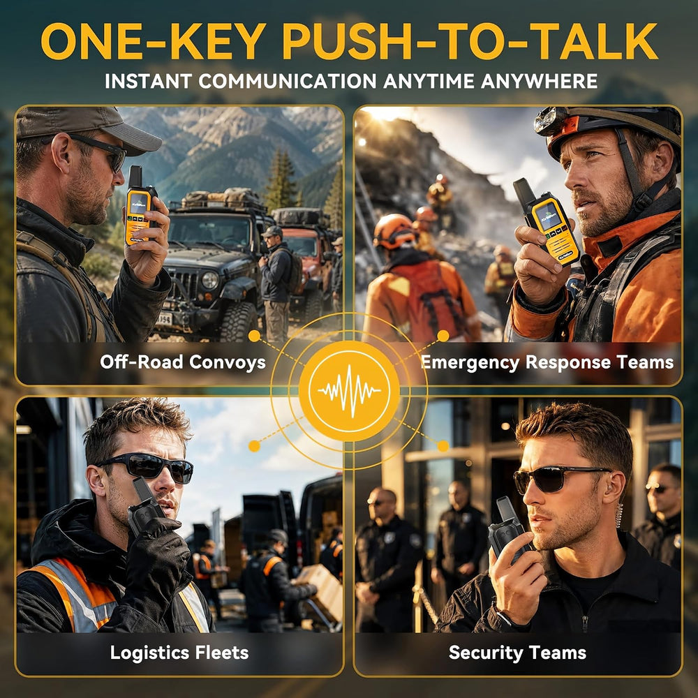 Lifetime Free GPS Rapid Long Range Walkie Talkies PoC Radios 2-Pack