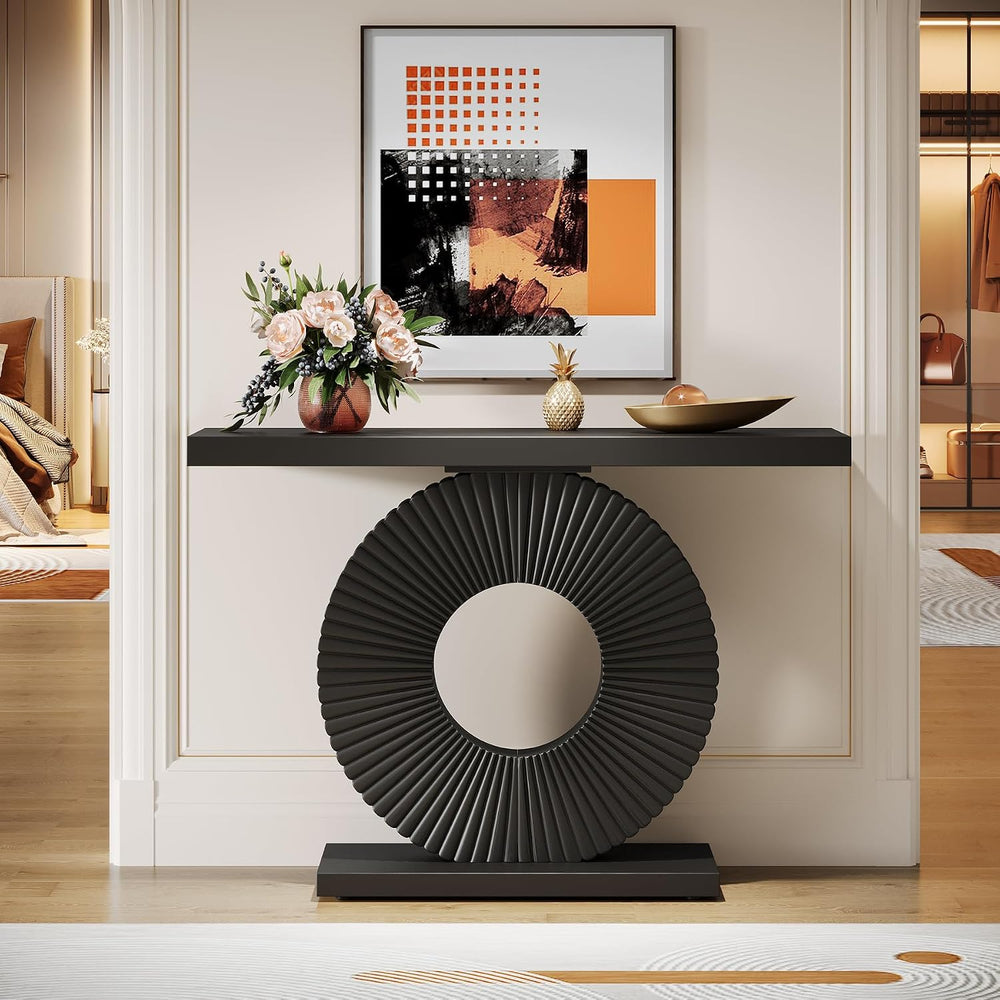 Tribesigns Modern Entryway Console Table, 39 inch Wooden Narrow Sofa Table Be...