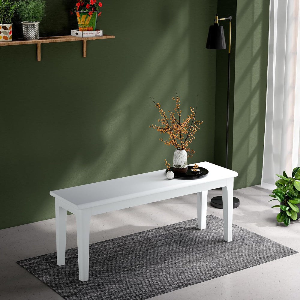 Dining Bench Wood Solid Oak Wooden Bed End&Entryway Bench for Bedroom Living ...