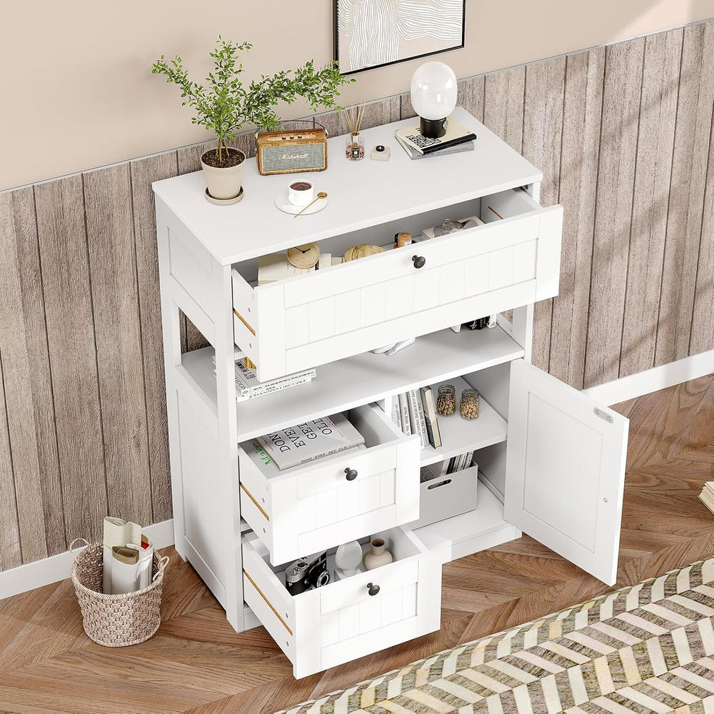 GRUSIGN Bathroom Cabinet, Modern Bathroom Floor Storage Cabinet Organizer wit...
