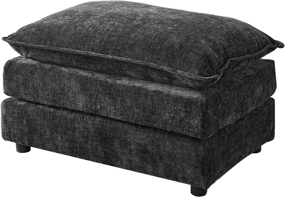 35'' Cloud Chenille Ottoman for Bedroom, Living Room and Entryway (Gr...