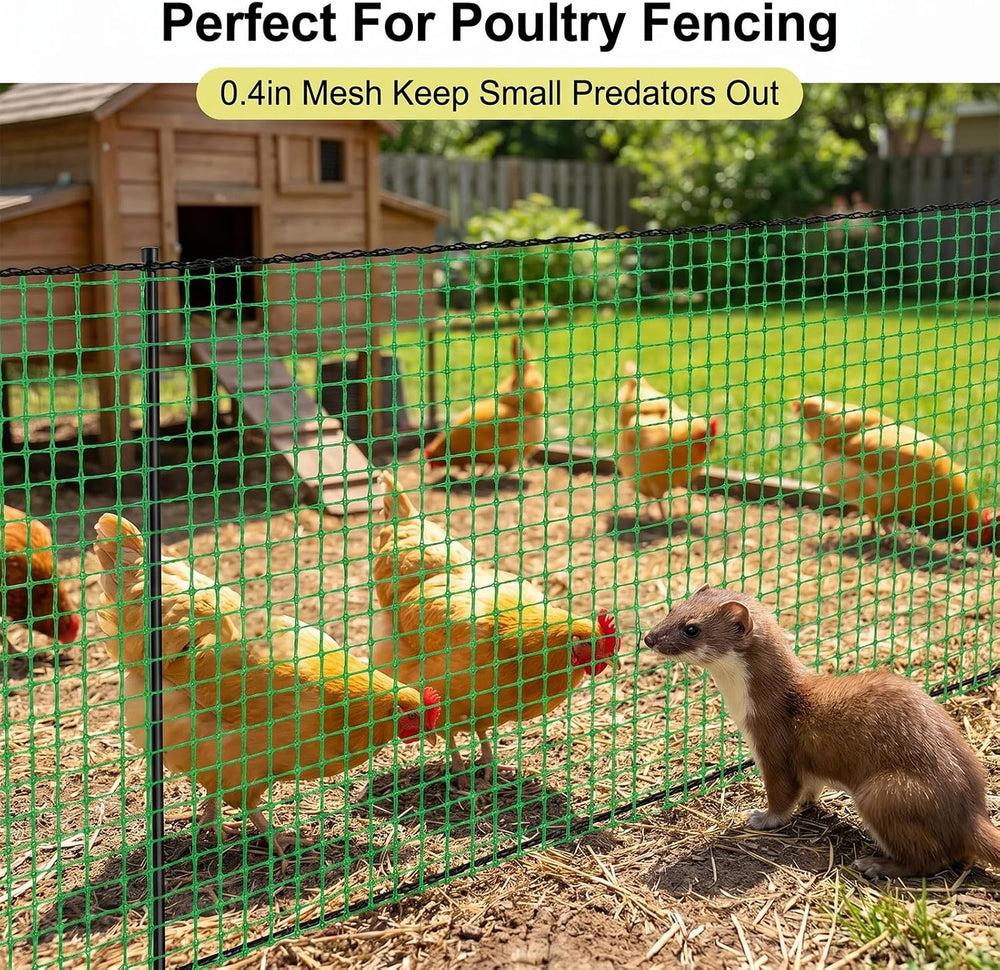 Garden Fencing 4 x 100 FT,0.4" Mesh Plastic Fencing, 50 Zip Ties Included