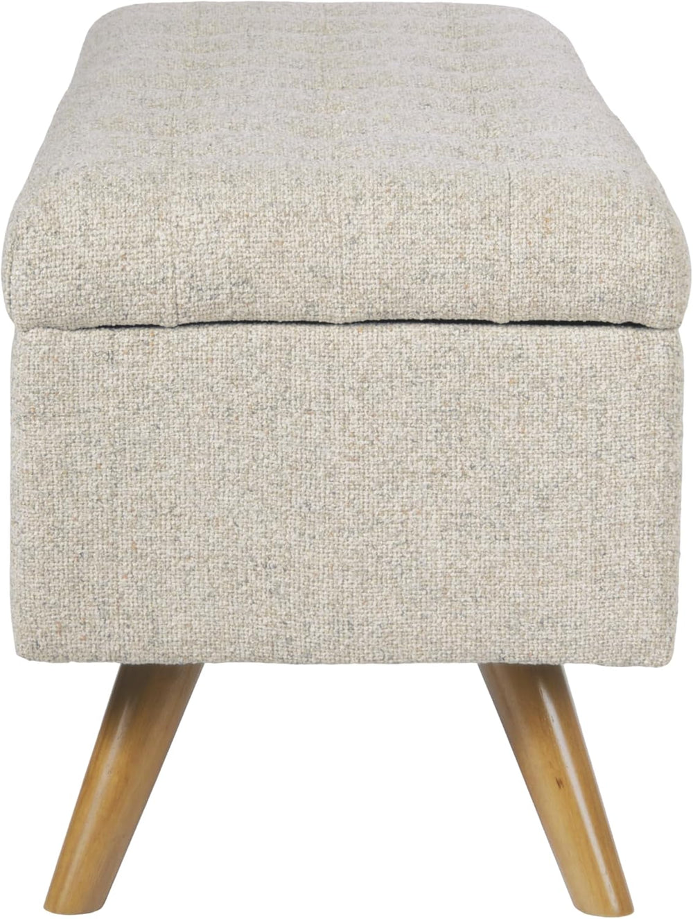 HomePop Modern Tufted Storage Bench - Textured Cream Fabric