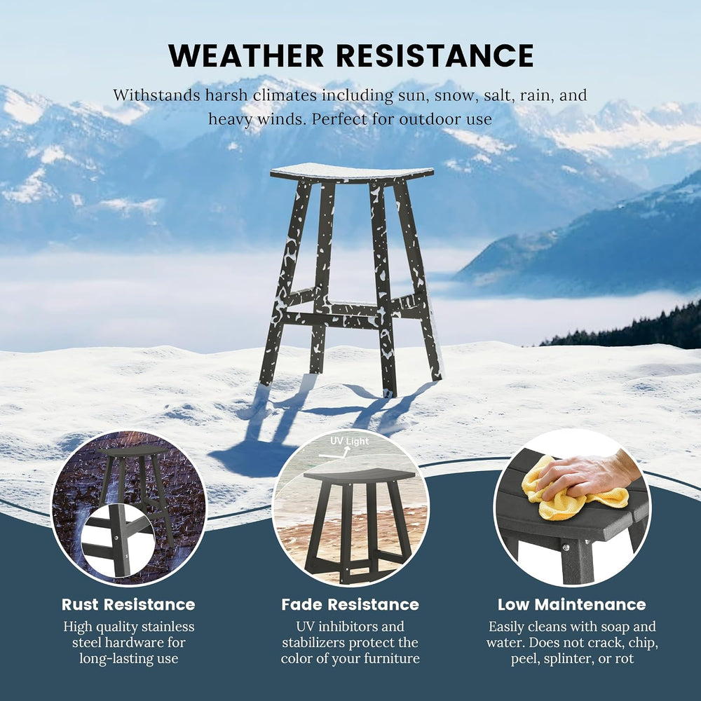 HDPE Laguna Contempo 29" Saddle Bar Stool, Gray