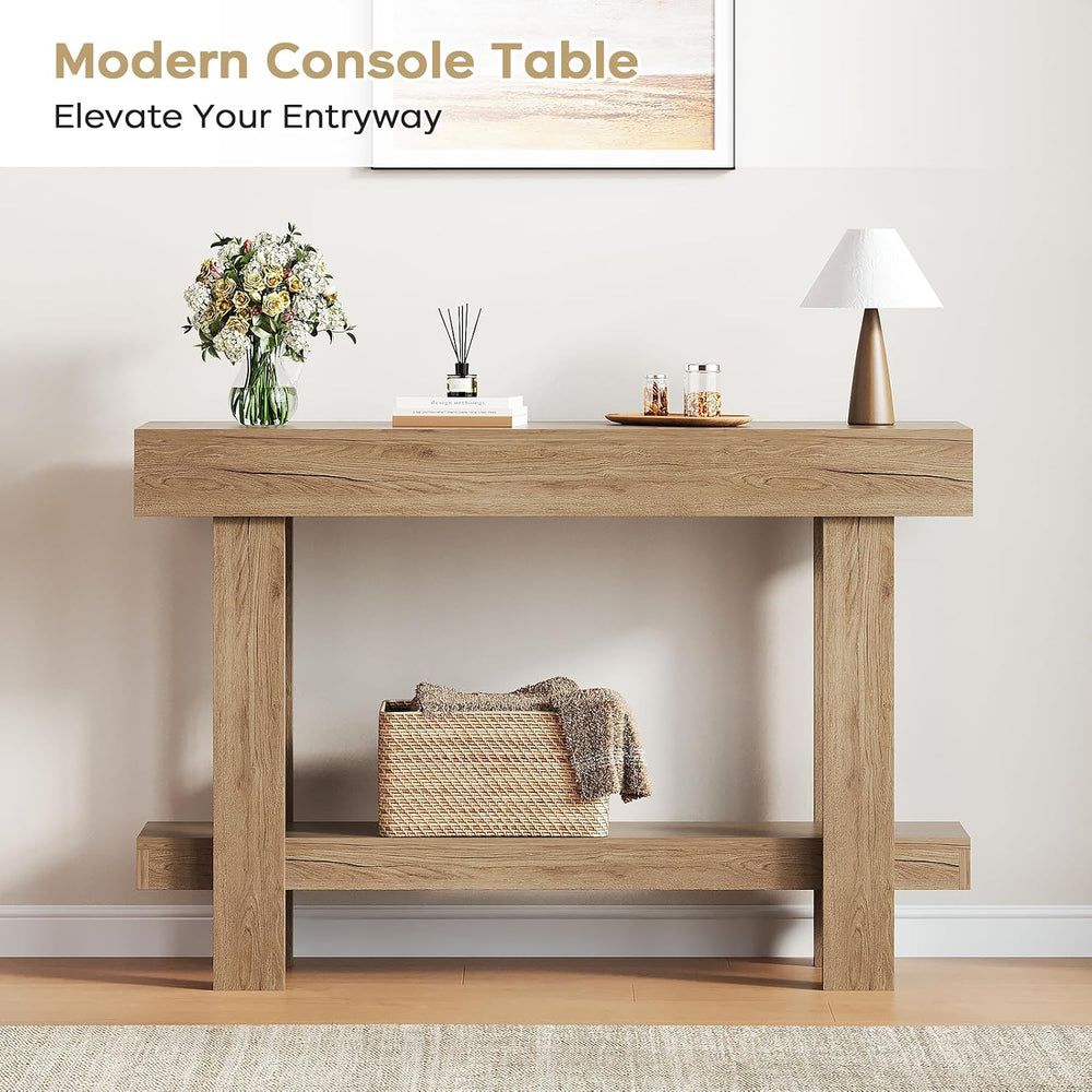 Console Table for Entryway, 47.2" Narrow Farmhouse Sofa Table with Thick...