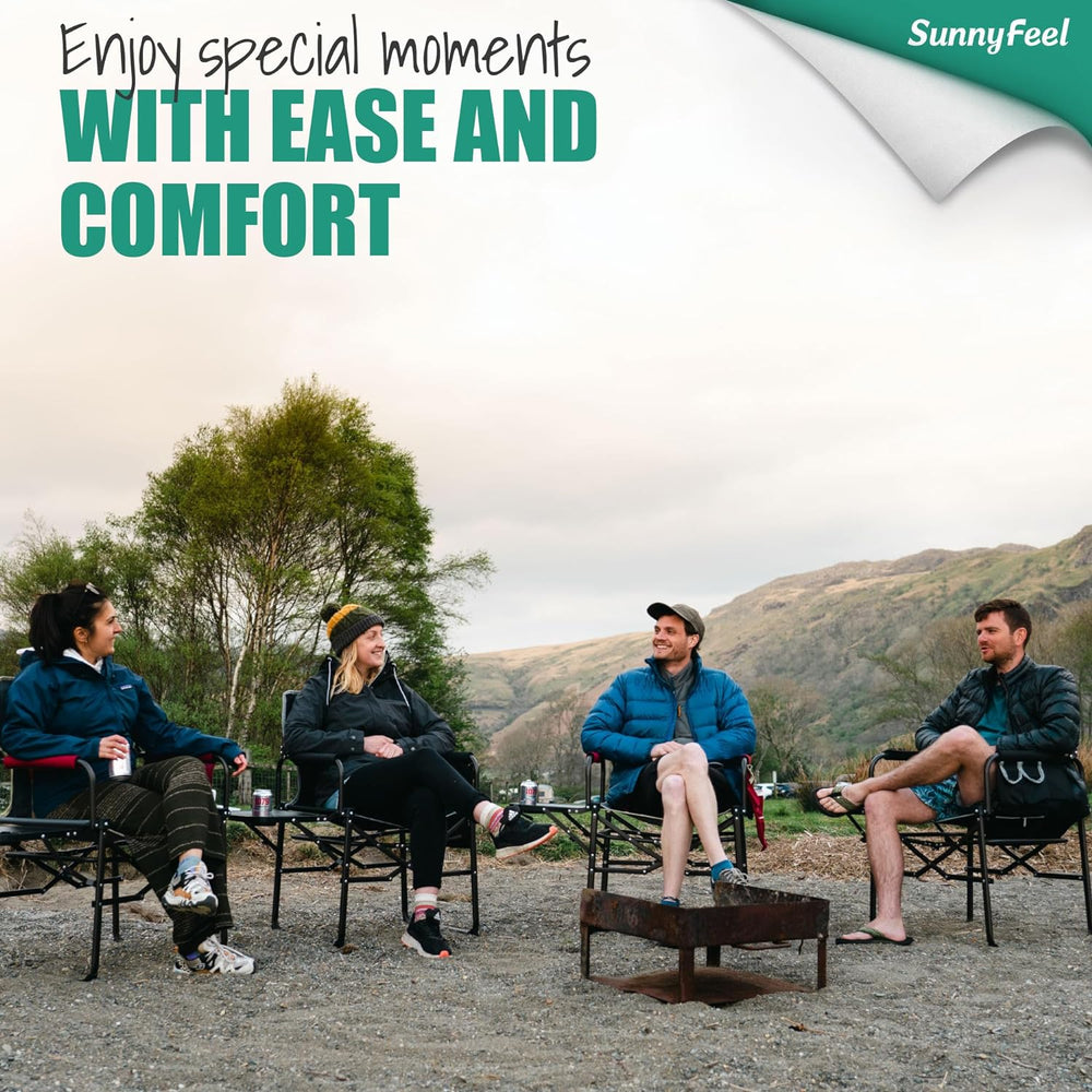 SUNNYFEEL Oversized Camping Chair Portable Directors Chairs with Side Table |...
