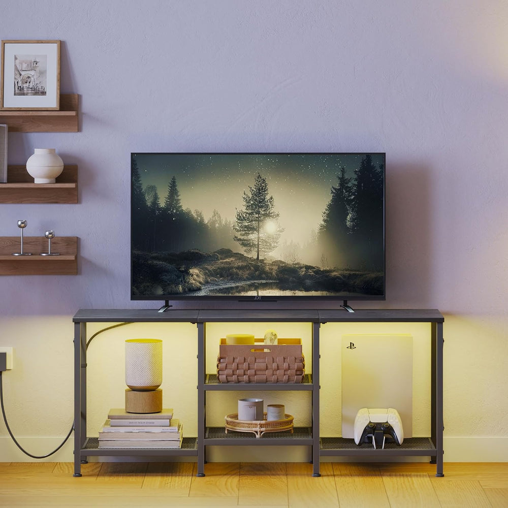 JARHETUN TV Stand with LED Lights for 55 Inch TV, Entertainment Center with 3...