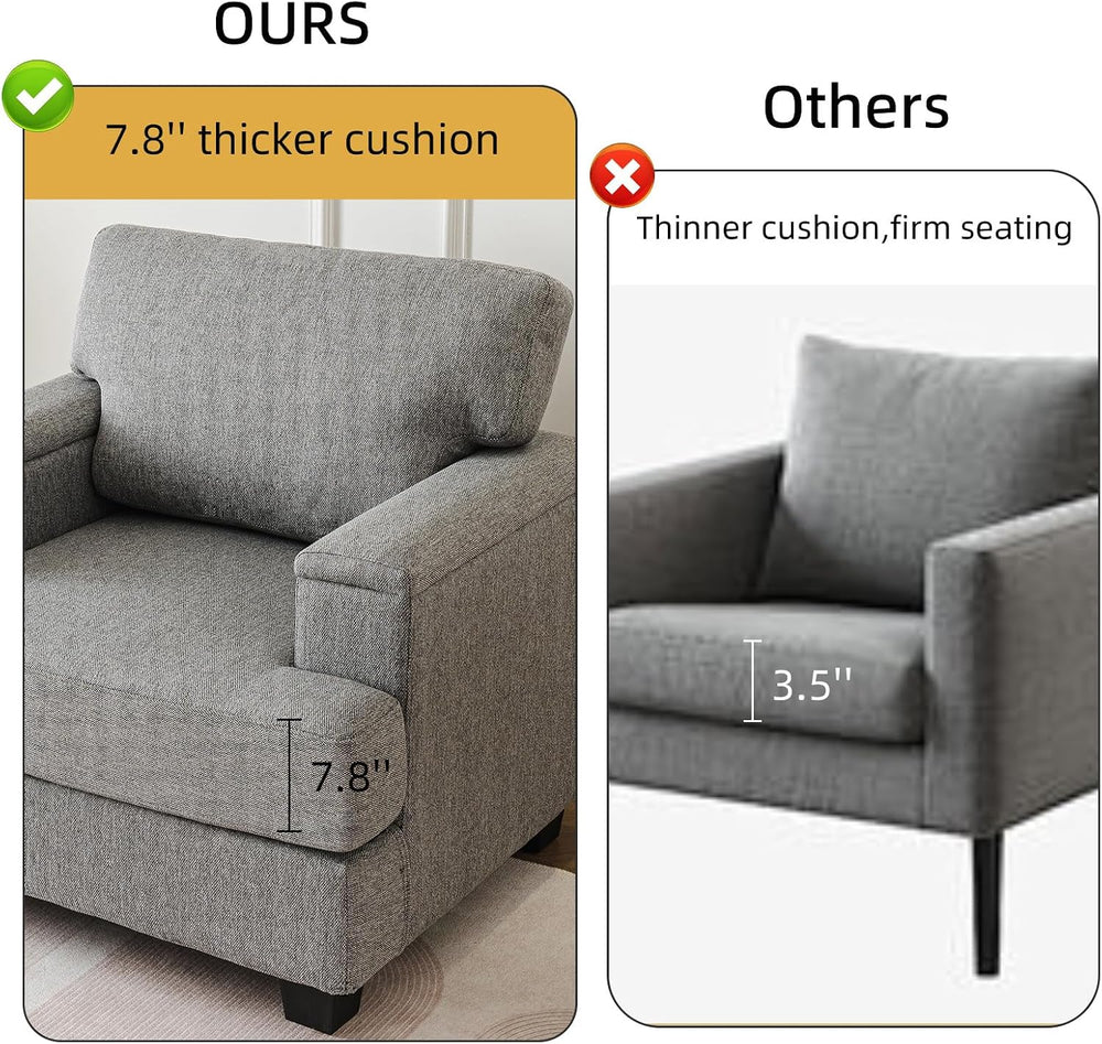 Oversized Accent Chair with Armrest Organizer,Comfy Living Room Chairs with T...