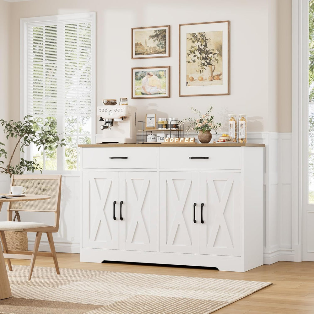 HOSTACK Buffet Cabinet with Storage, 47.2" Kitchen Sideboard Buffet with...