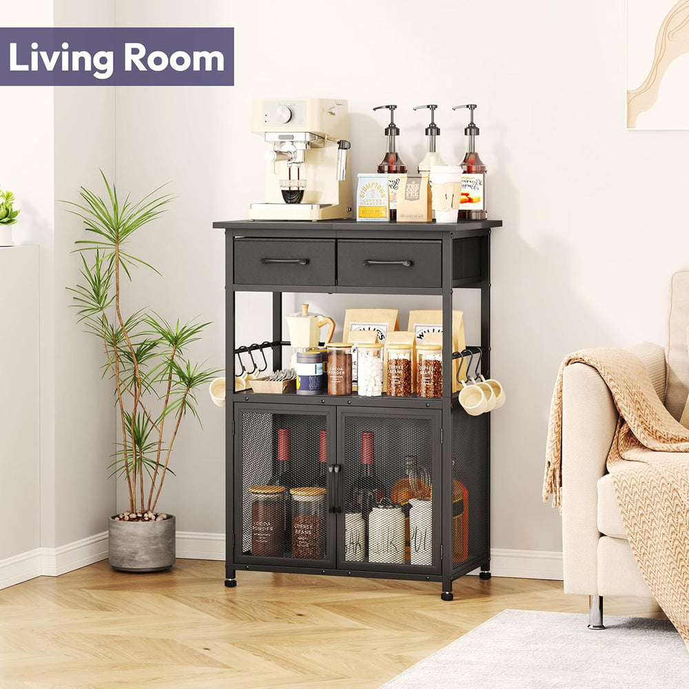 SWTYMIKI Coffee Bar Cabinet with Drawer - 20.47" Coffee Stand Station wi...