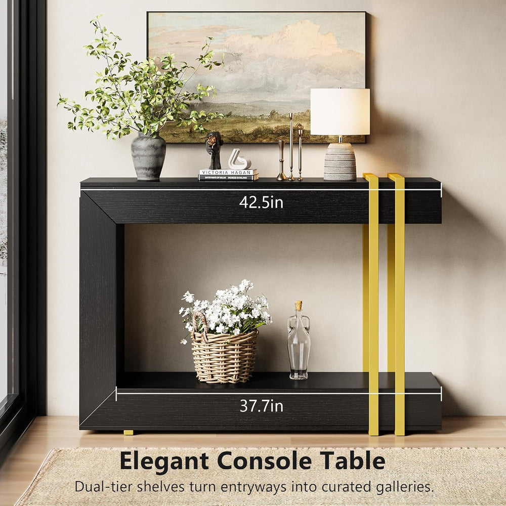 Einhomn 42.5" Console Table Behind Couch, 2-Tier Narrow Entryway Table w...