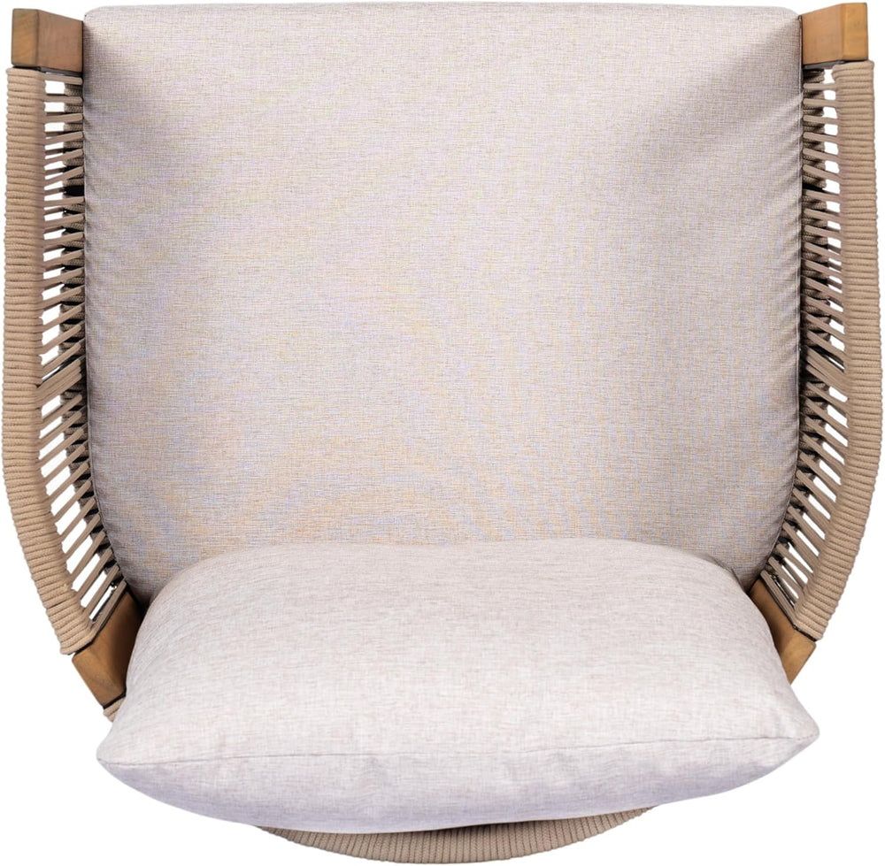 Christopher Knight Home Kato Outdoor Metal & Acacia Wood Frame Swivel Acc...