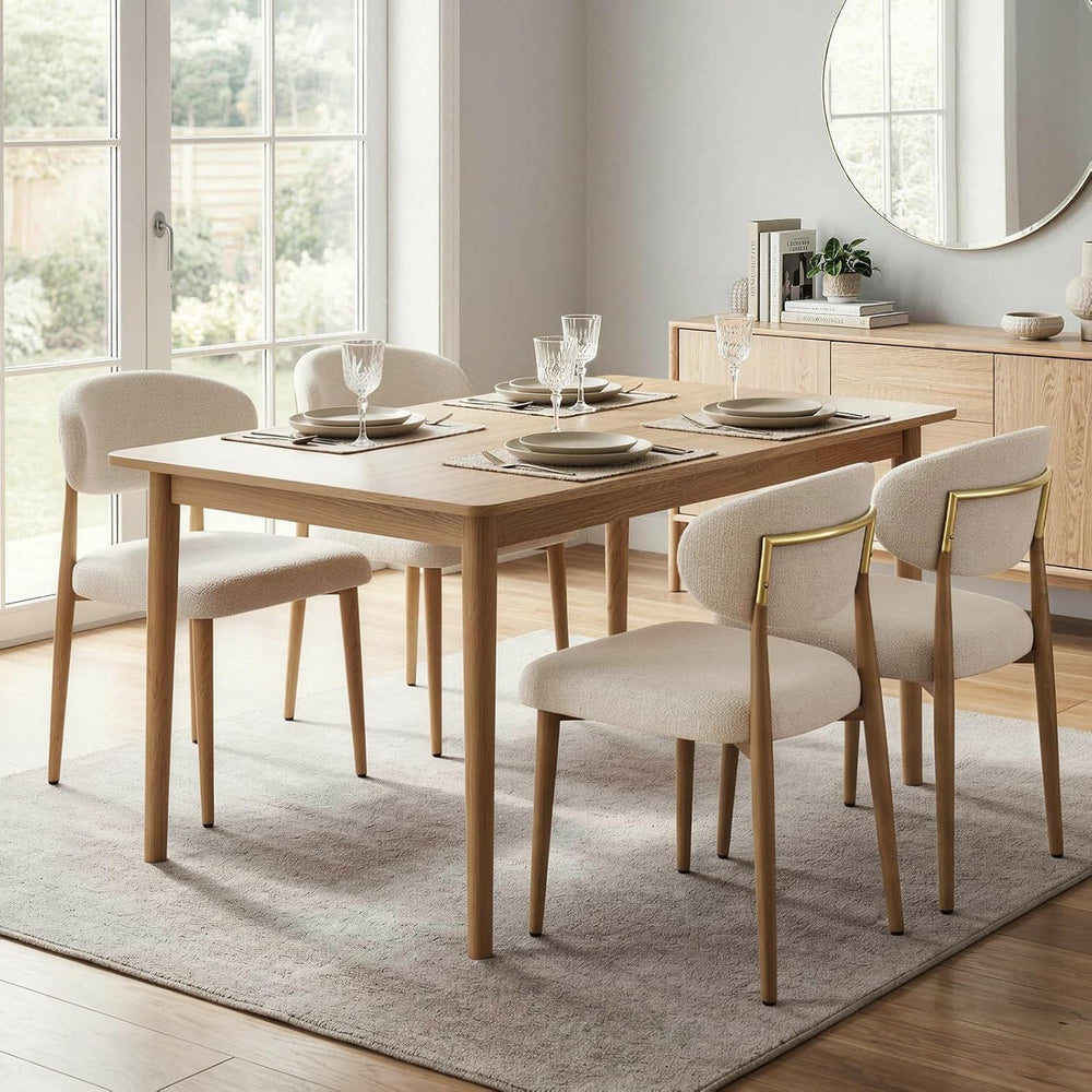 300LBS Dining Chairs Set of 2,Metal Kitchen Chairs,Modern Fabric Upholstered ...