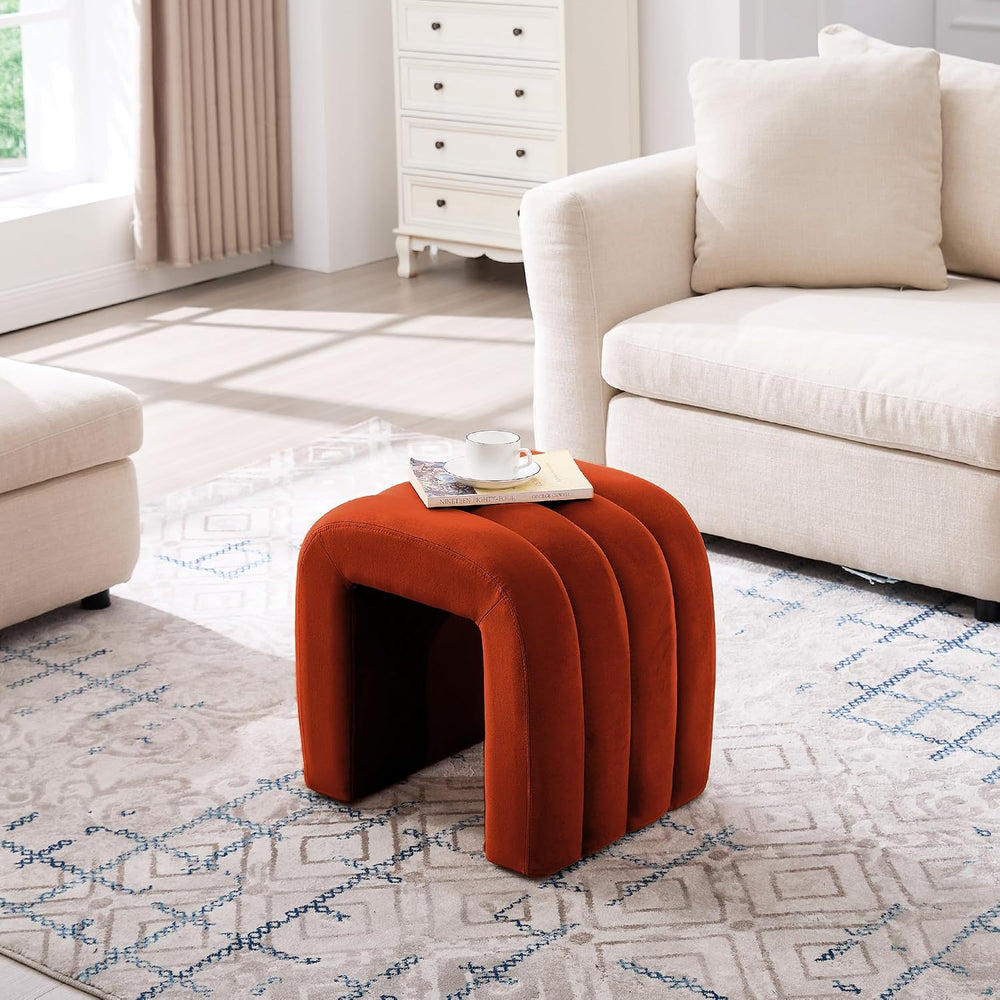 Multi-Functional Ottoman Stool Set of 2, Footrest for Couch, Modern Vanity St...