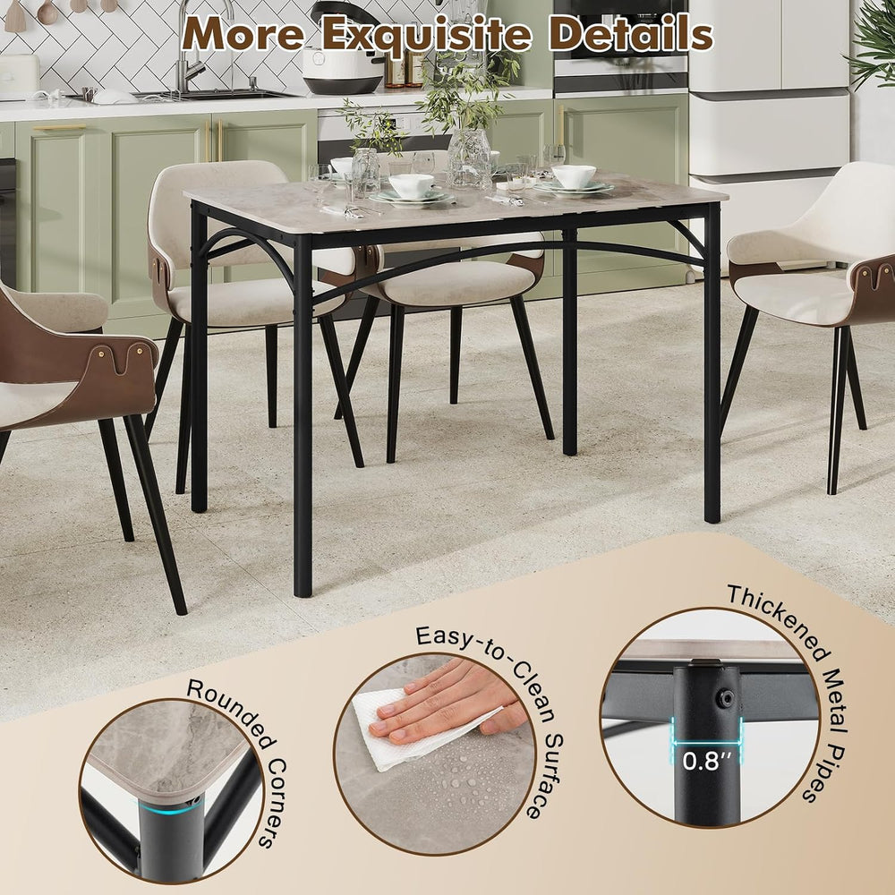 Giantex 43" Dining Table for 2-4, Rectangular Kitchen Table with Faux Ma...