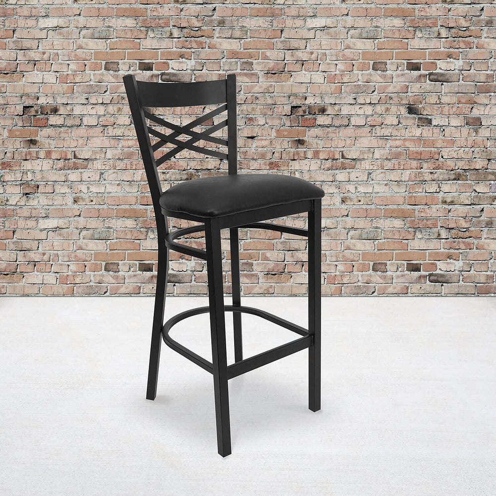 Flash Furniture Hercules Metal Restaurant Barstool, Black