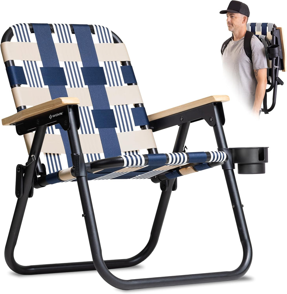 GoSports WOVN Beach Backpack Chair - 9 Styles Available - Premium Folding Cam...