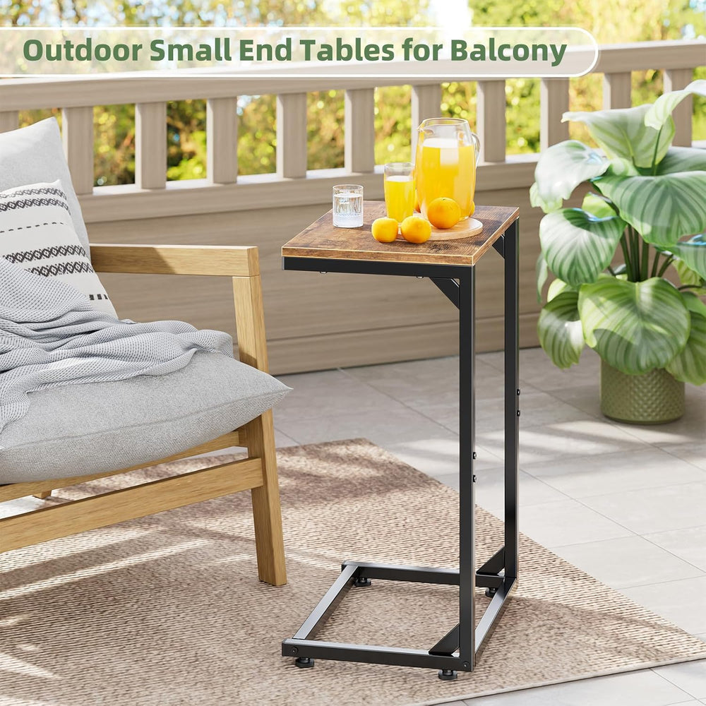 Simple Trending C Shaped End Table, Small Side Table, TV Trays for Couch, Sof...
