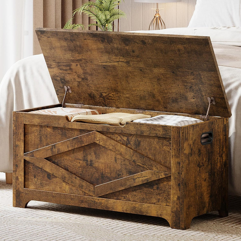 GAOMON Storage Chest, Wooden Storage Bench, Modern Style Lift-Top Shoes Bench...