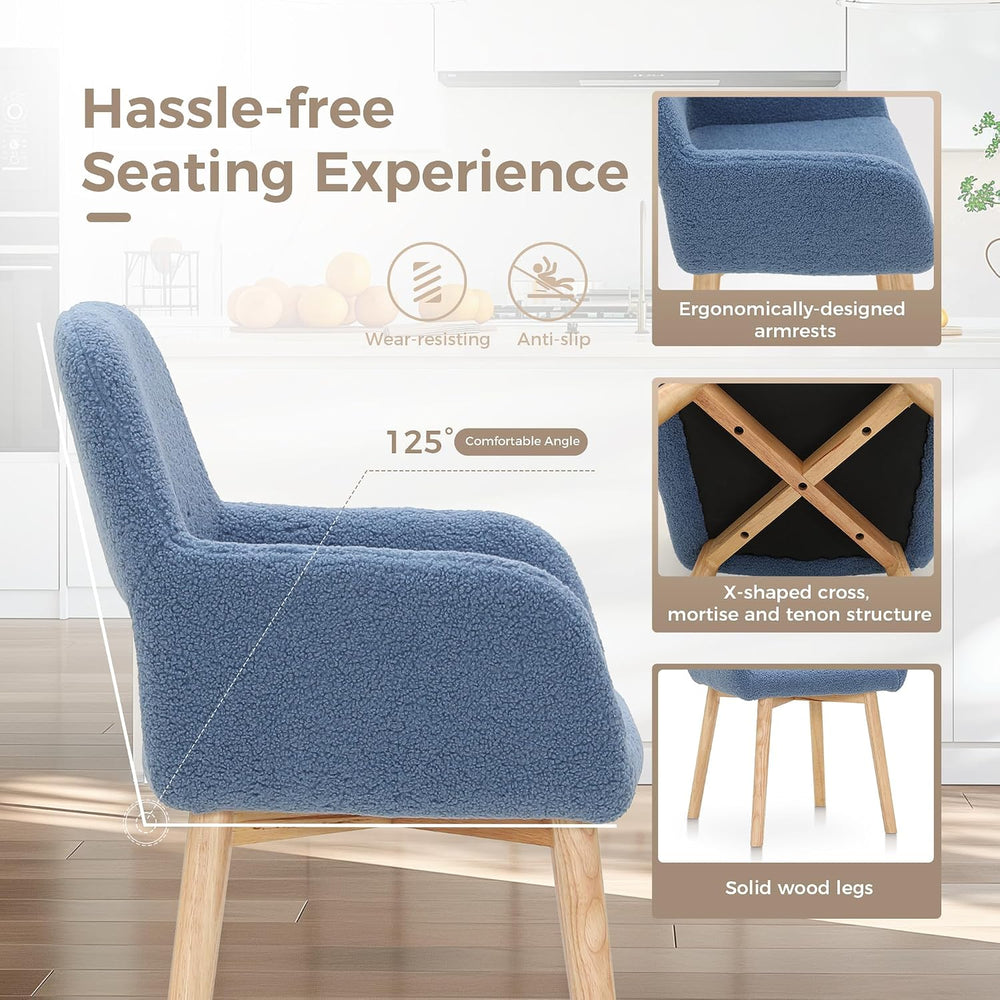 MAISON ARTS Mid Century Modern Dining Chairs with Arms Set of 2, Comfy Accent...