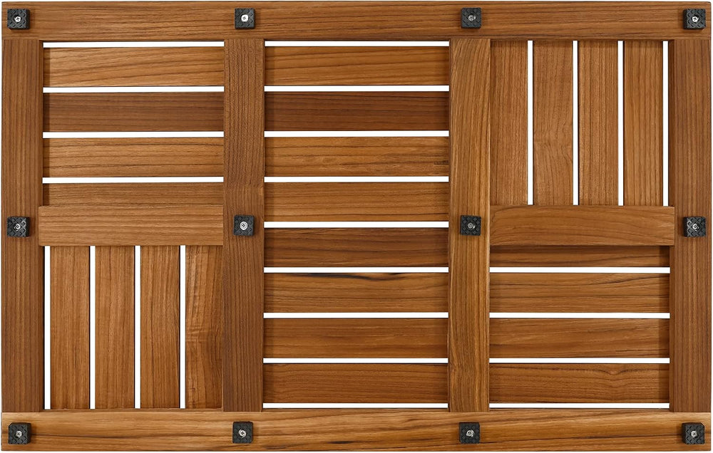Utoplike Teak Wood Bath Mat, Shower Mats for Bathroom 32 x 20 inch Large