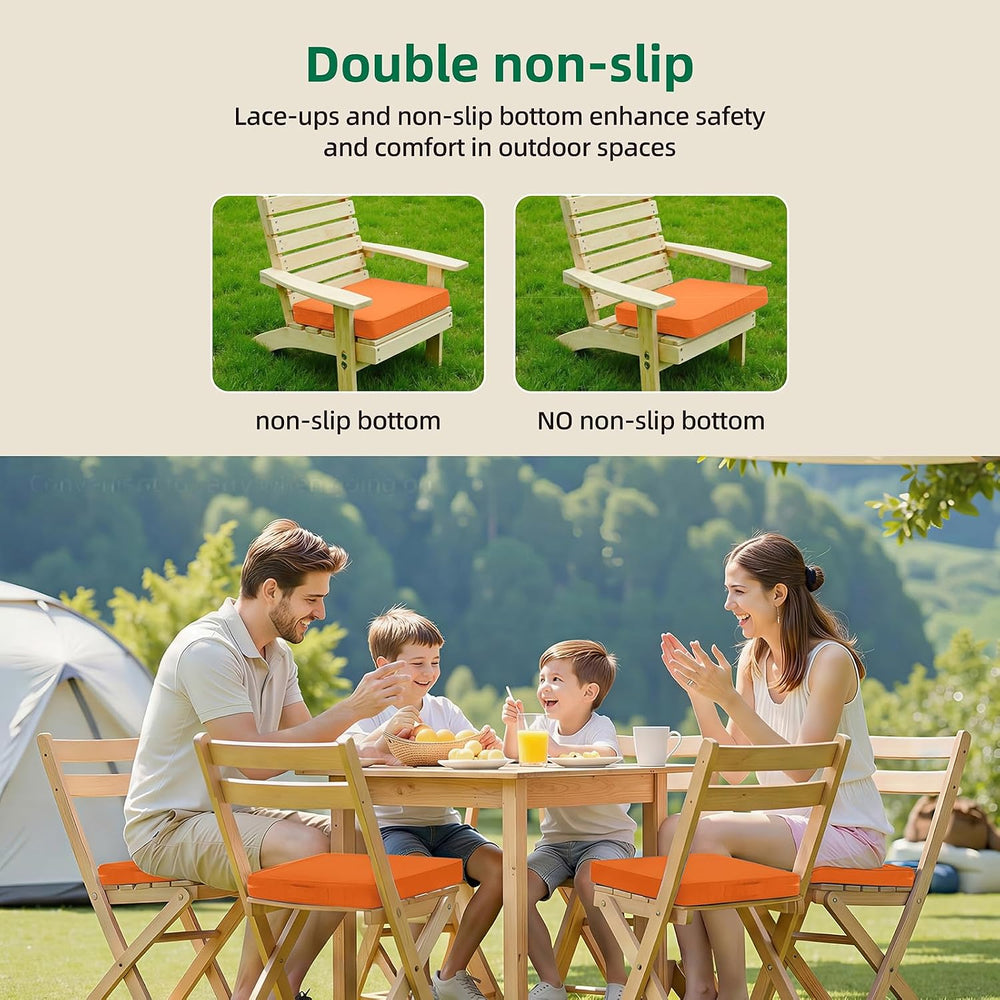 Detiblue Outdoor Chair Cushion Set, 22x22Inch Patio Seat Pads(Orange)