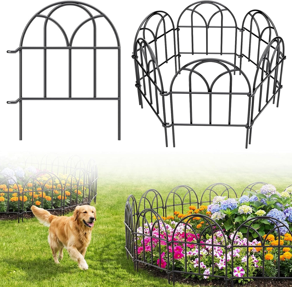 Garden Fence Panels - 30.33ft x 17in (H) Garden Fence Animal Barrier Metal Fe...