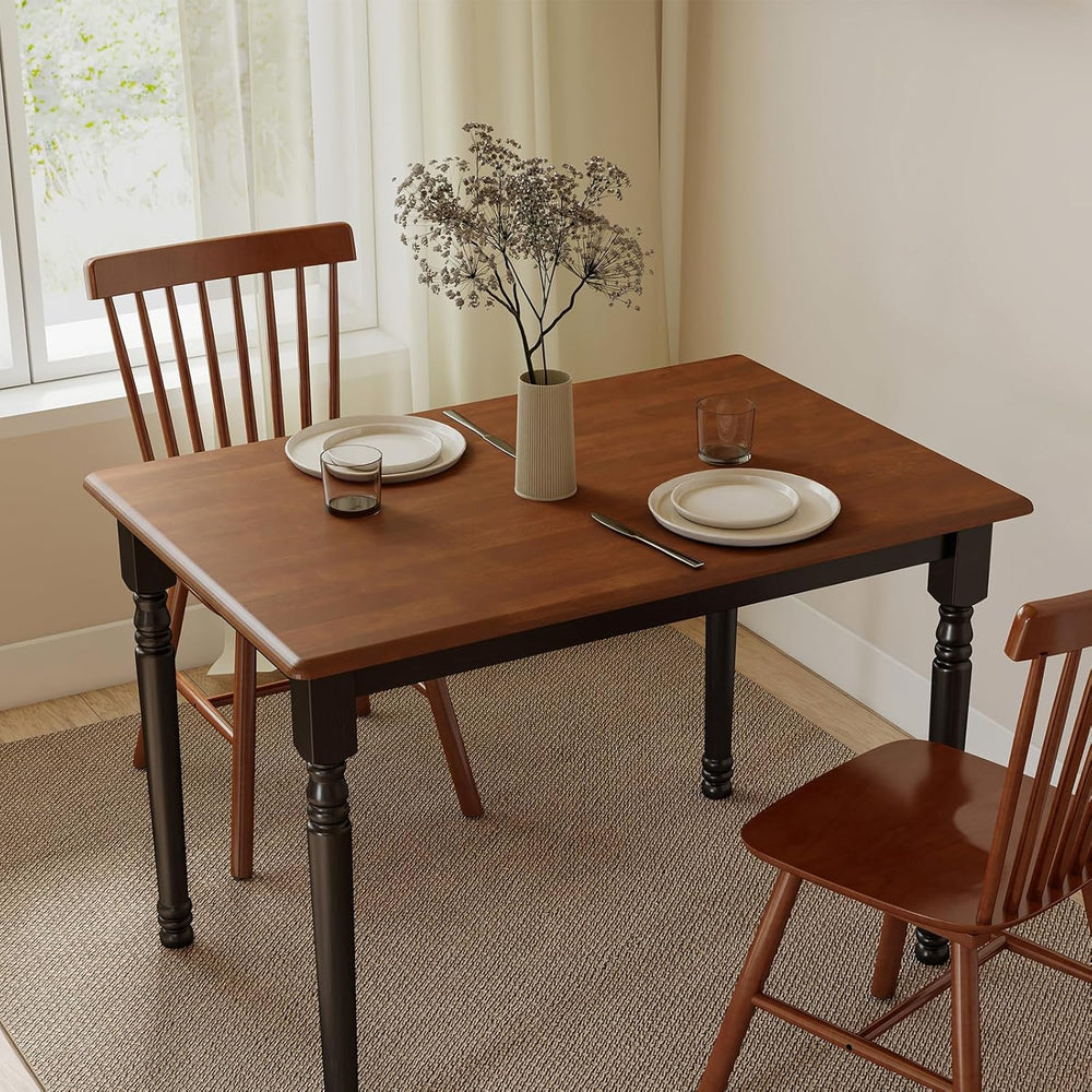 Kmax Small Dining Table for 2-4, Solid Wood Dining Table for Small Spaces 2 P...