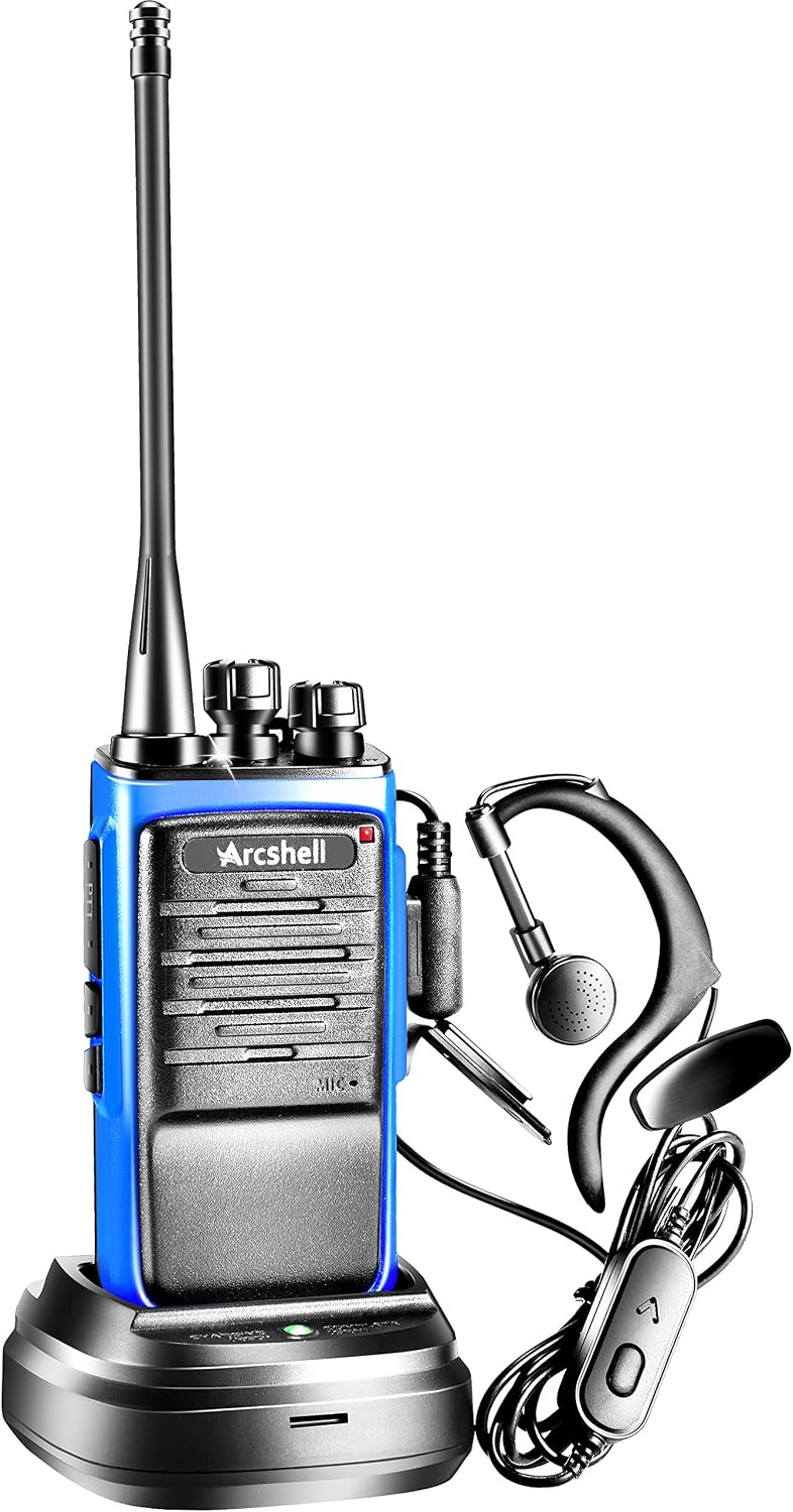Rechargeable Long Range Two-Way Radios with Earpiece 6 Pack Arcshell AR-6 Wal...