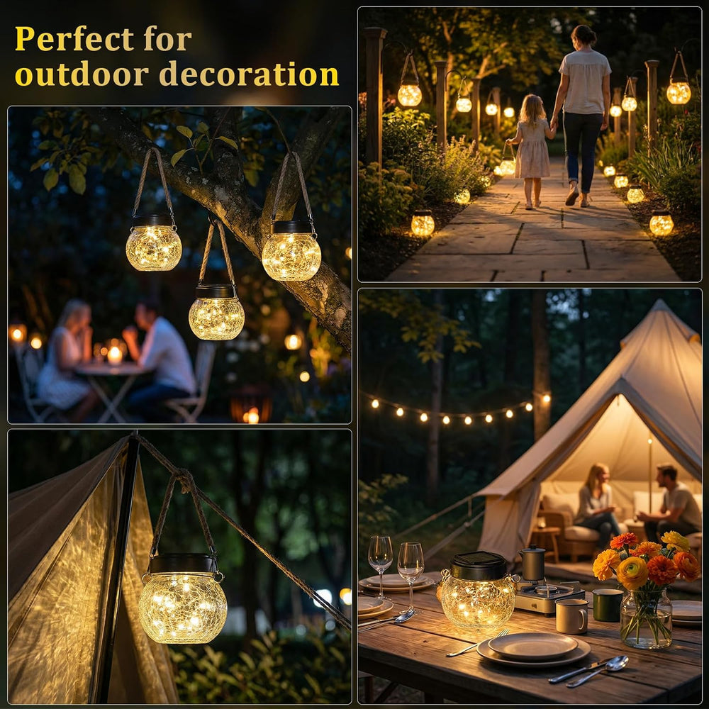 ROSHWEY 4 Pack M Size Solar Lantern Gifts for Women, Hanging Garden Decor Sol...