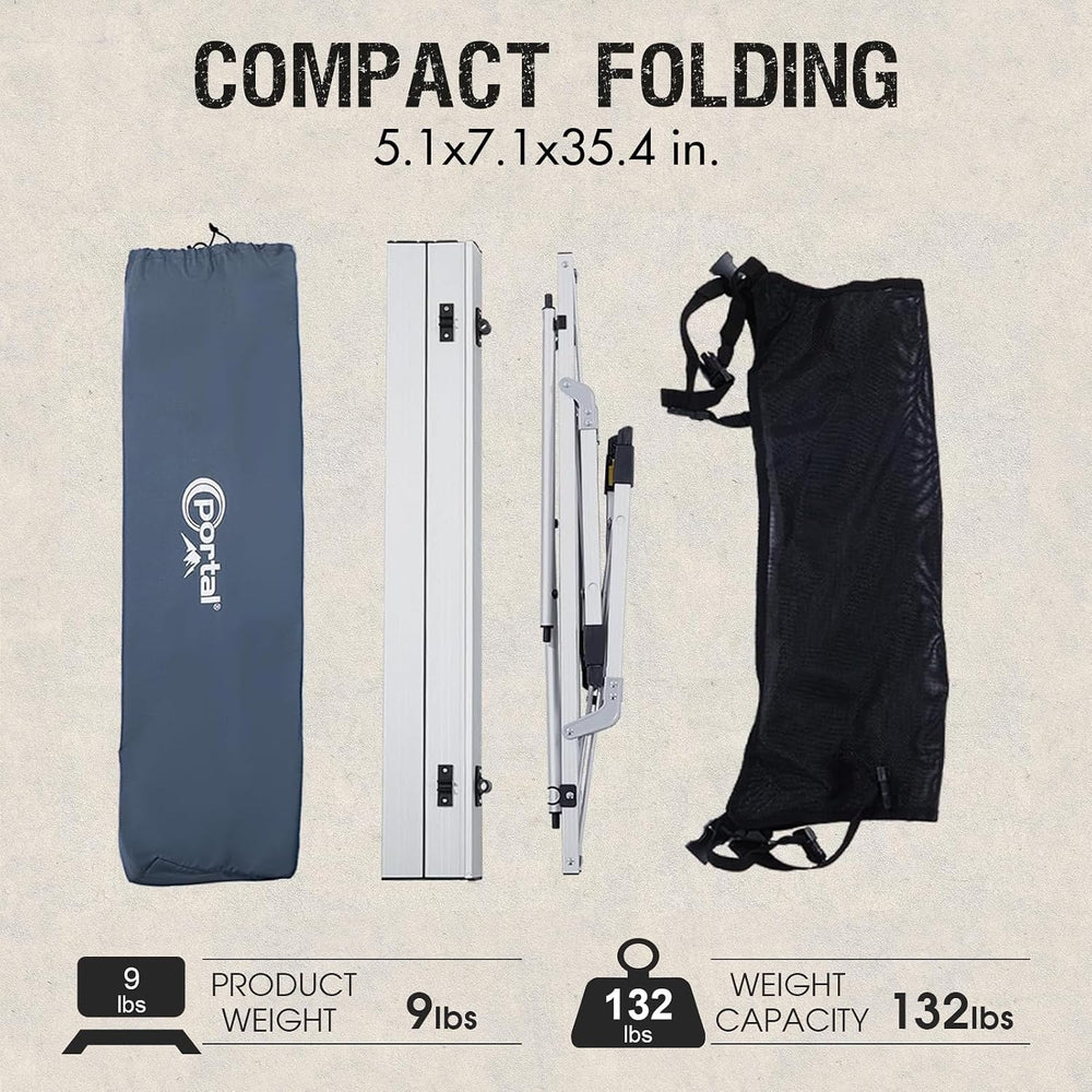 Portal Outdoor Folding Portable Picnic Camping Table with Adjustable Height A...