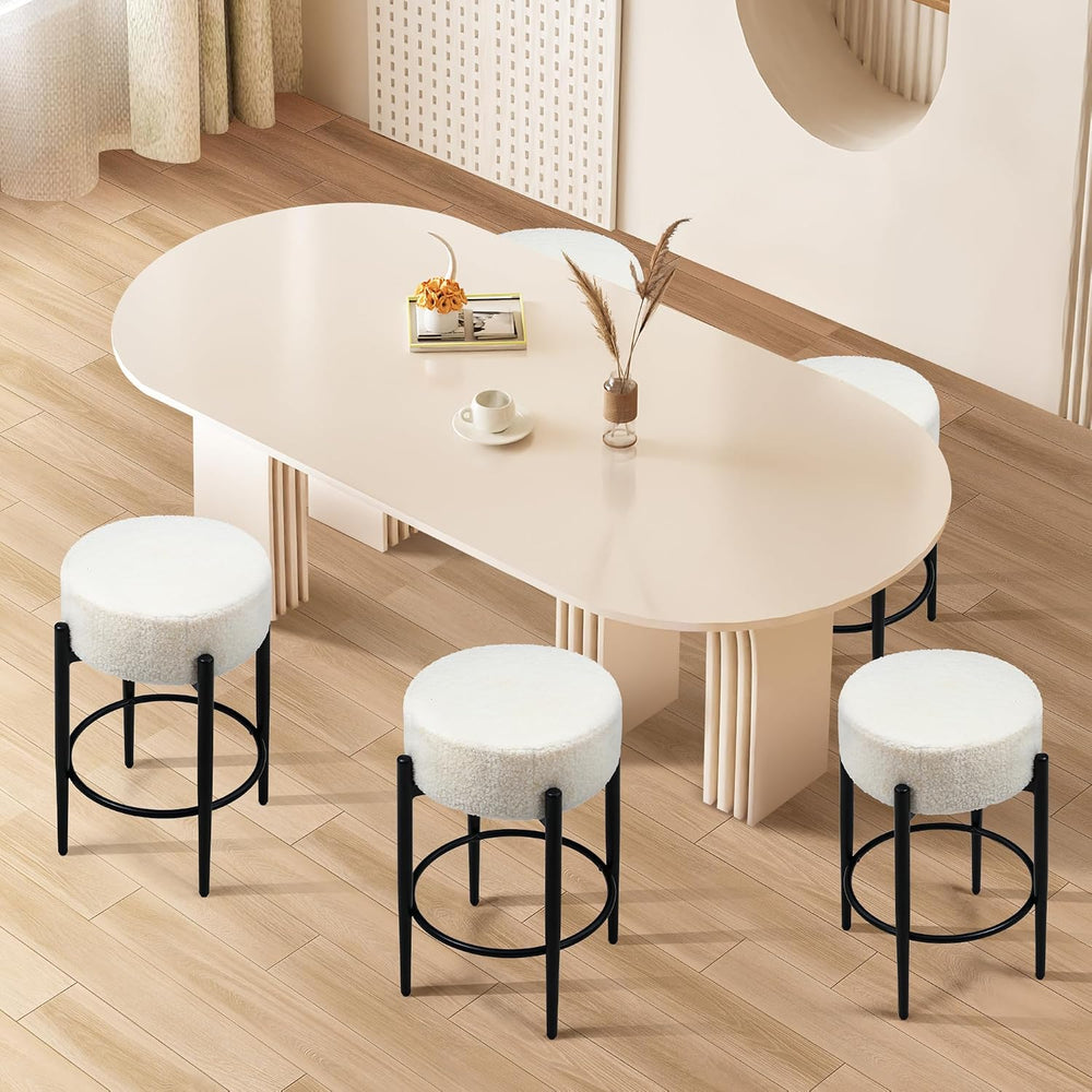 Murago Counter Height Bar Stools, Set of 2, 24" Modern Backless Bar Stoo...