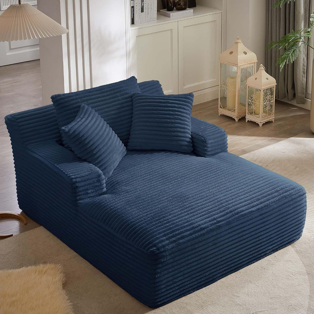 Oreada Oversized Floor Chaise Lounge Chair Indoor, 66" Corduroy Oversize...