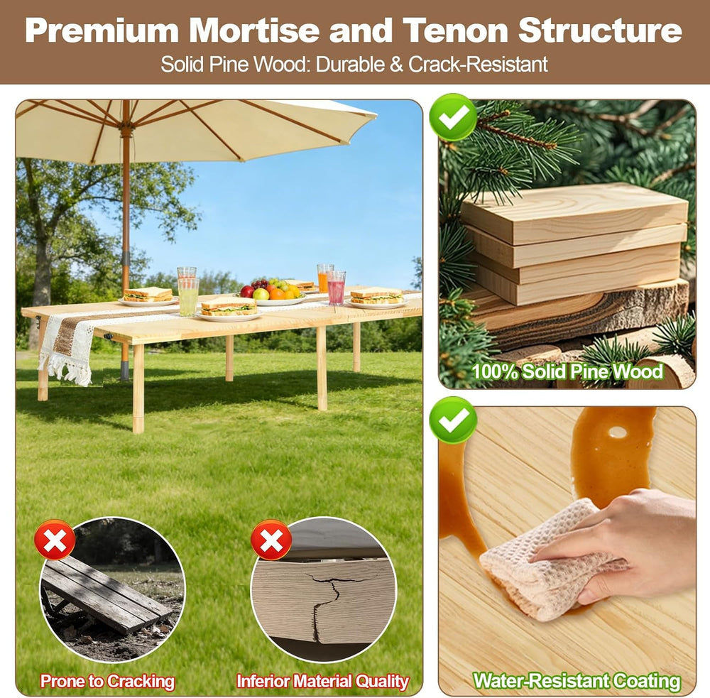 44x22 Low Floor Folding Picnic Table