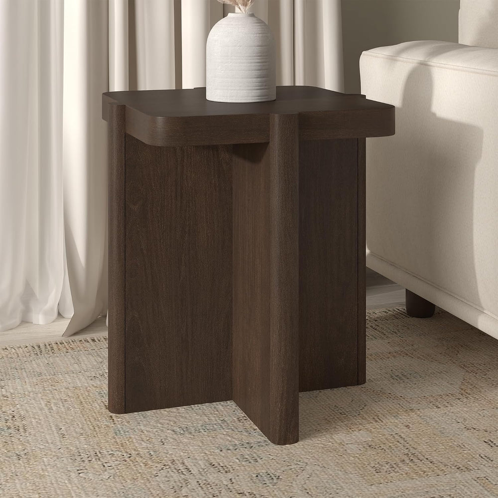 Henn&Hart 20" Modern Square End Table, Side Table, Nightstand with X...