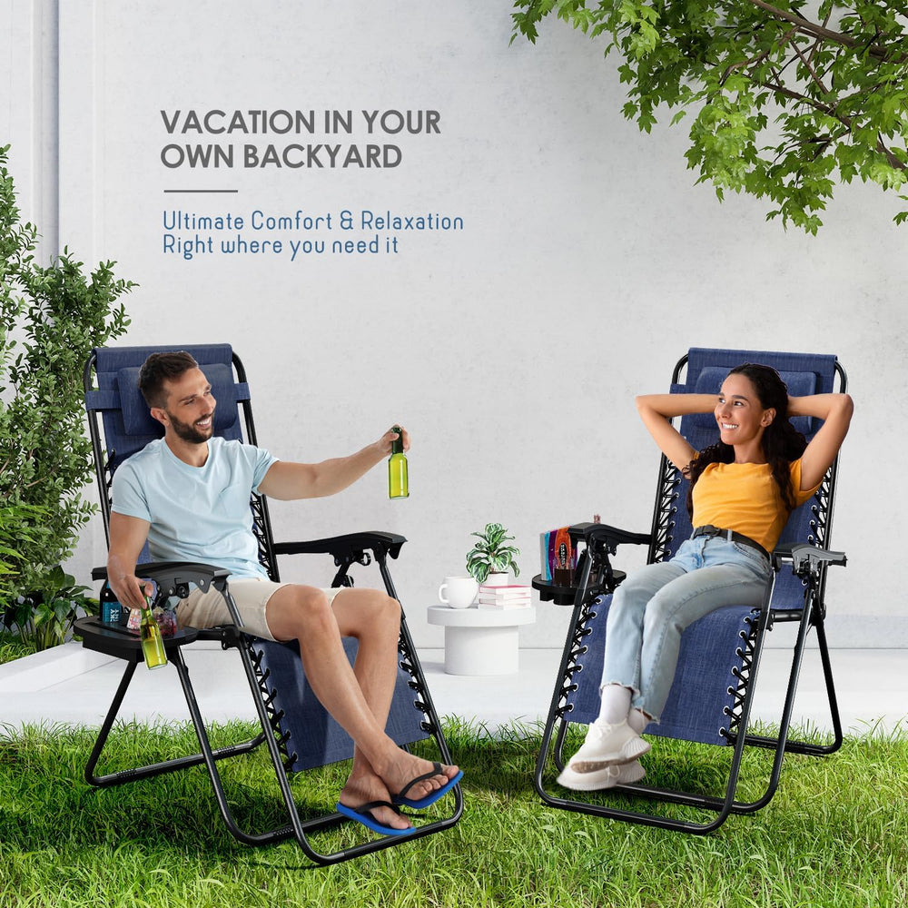 Nestl Zero Gravity Chairs, Portable Patio Lounge Chair Outdoor with Pillows &...