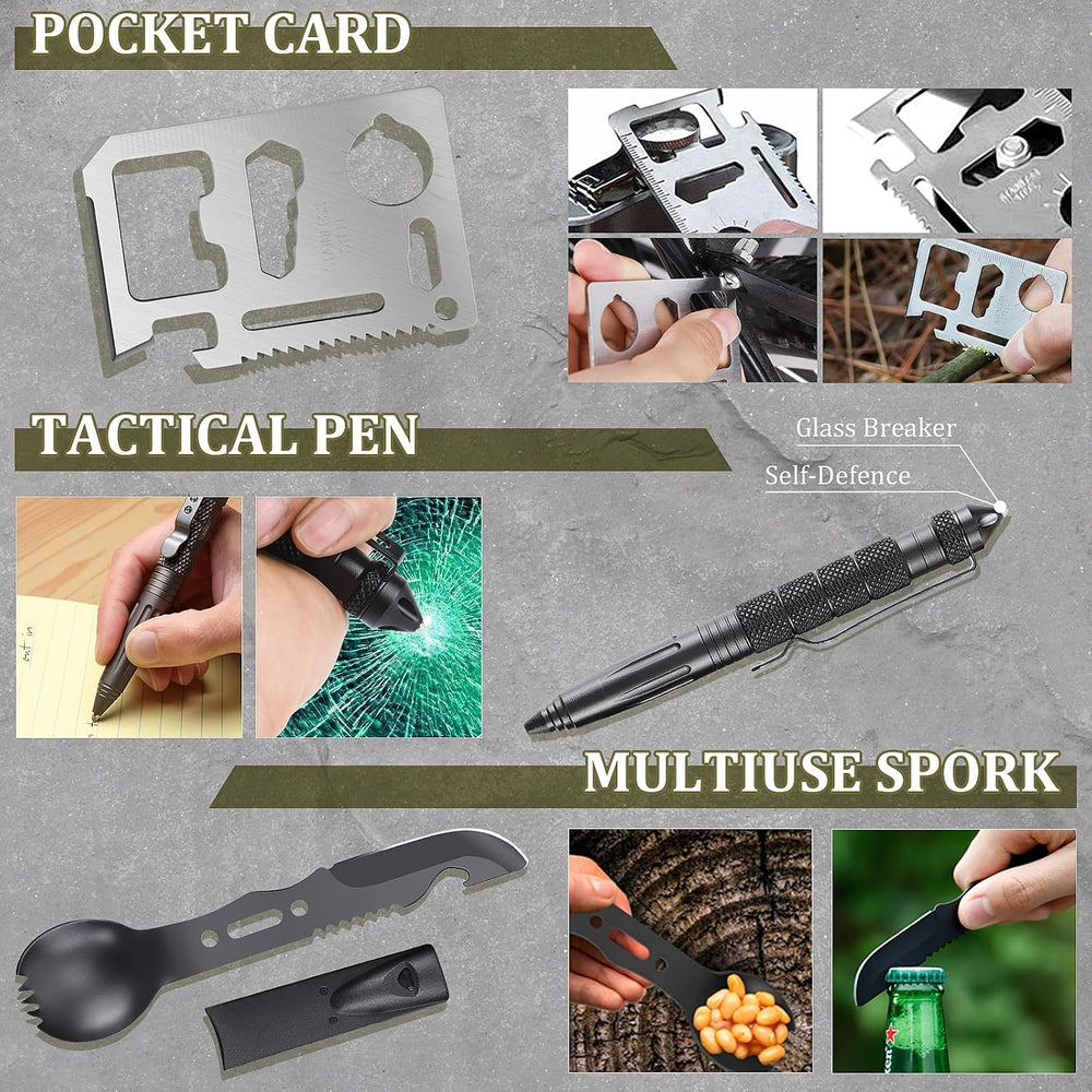 Gifts for Men Christmas Dad Husband Boyfriend Him, Survival Kits, 14 in 1 Sur...