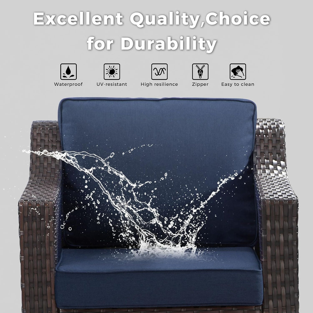 Outdoor Couch, Wicker Outdoor Conversation Set | Patio Couch with Olefin Remo...