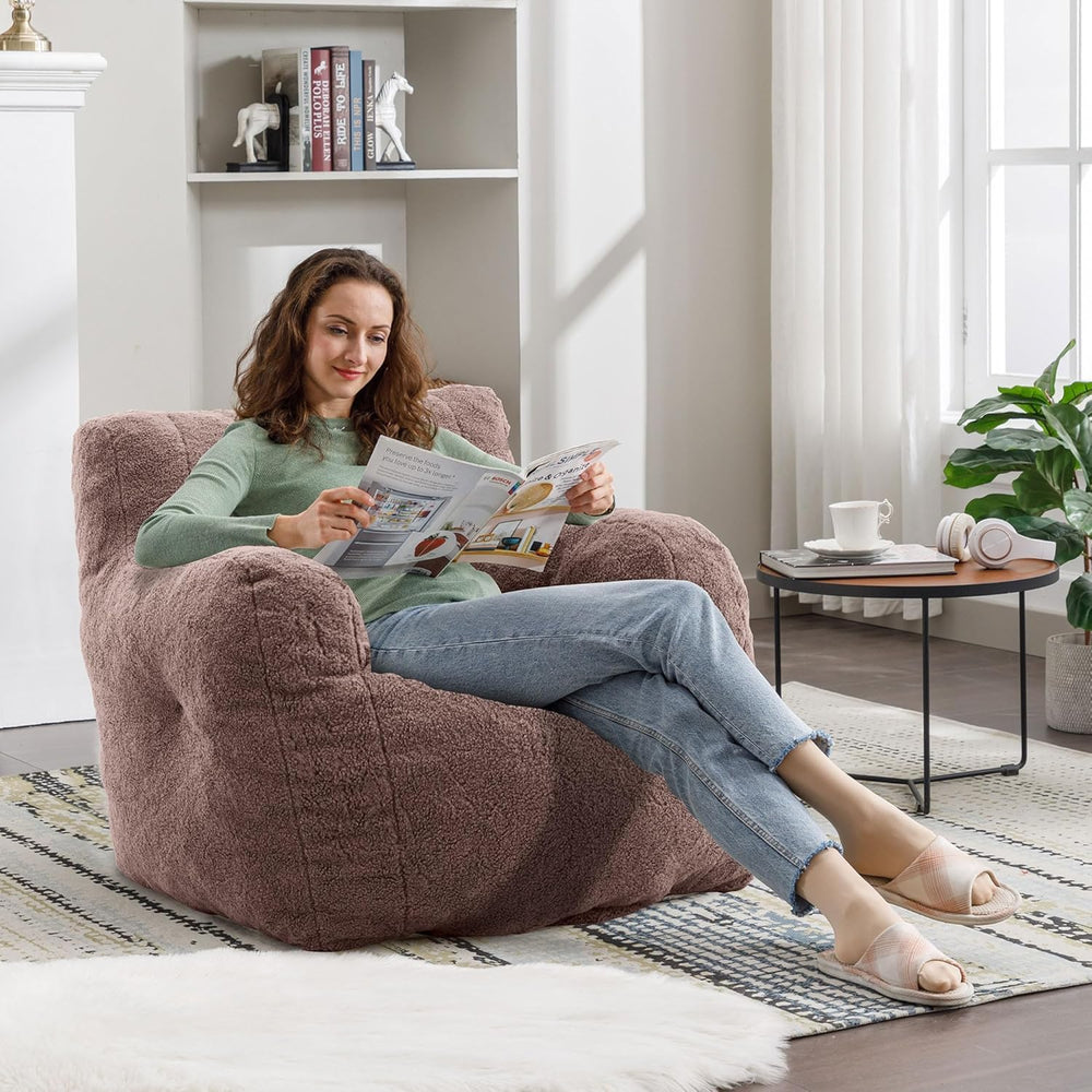 Recaceik Bean Bag Chairs, Tufted Soft Stuffed Bean Bag Chair with Filler, Flu...