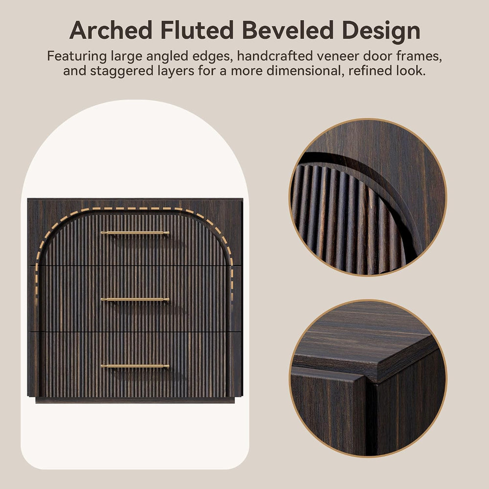 Buffet Cabinet with 3 Drawers, 31.5'' W Arched Storage Cabinet