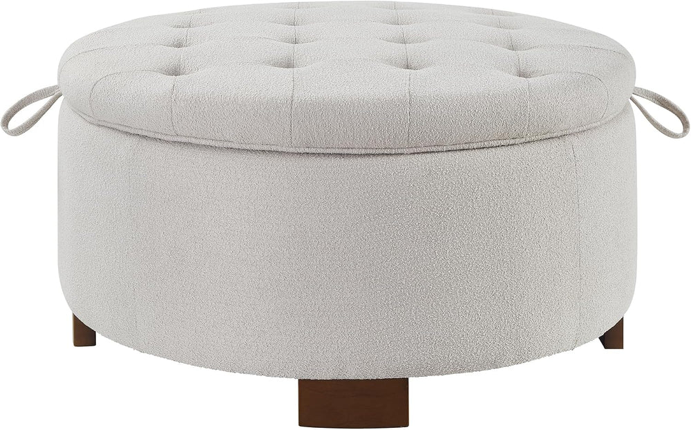30'' Round Ottoman with Storage, Oversized Ottoman Coffee Table with ...