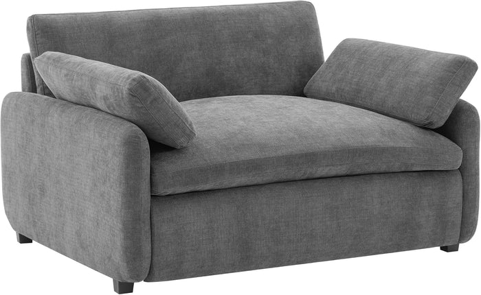 Merax 50 x 43 Oversized Chenille Single Sofa Chair,Wide and Deep Seat Accent Chair,Modern Upholstered Comfy Couch with Pillows for Living Room,Apartment,Bedroom,Gray