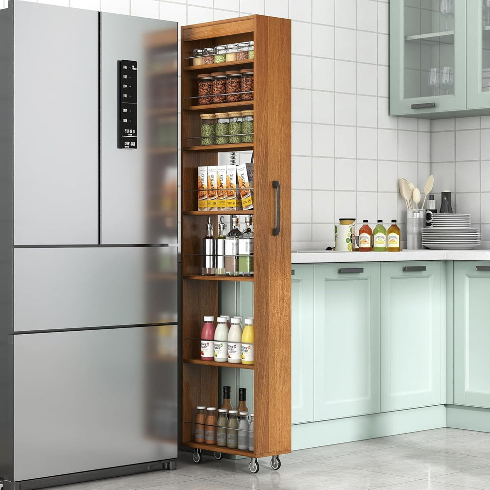 KEIKI 7 Tier Pull-Out Kitchen Pantry Storage Cabinet, Multi-Tier Single-Sided...